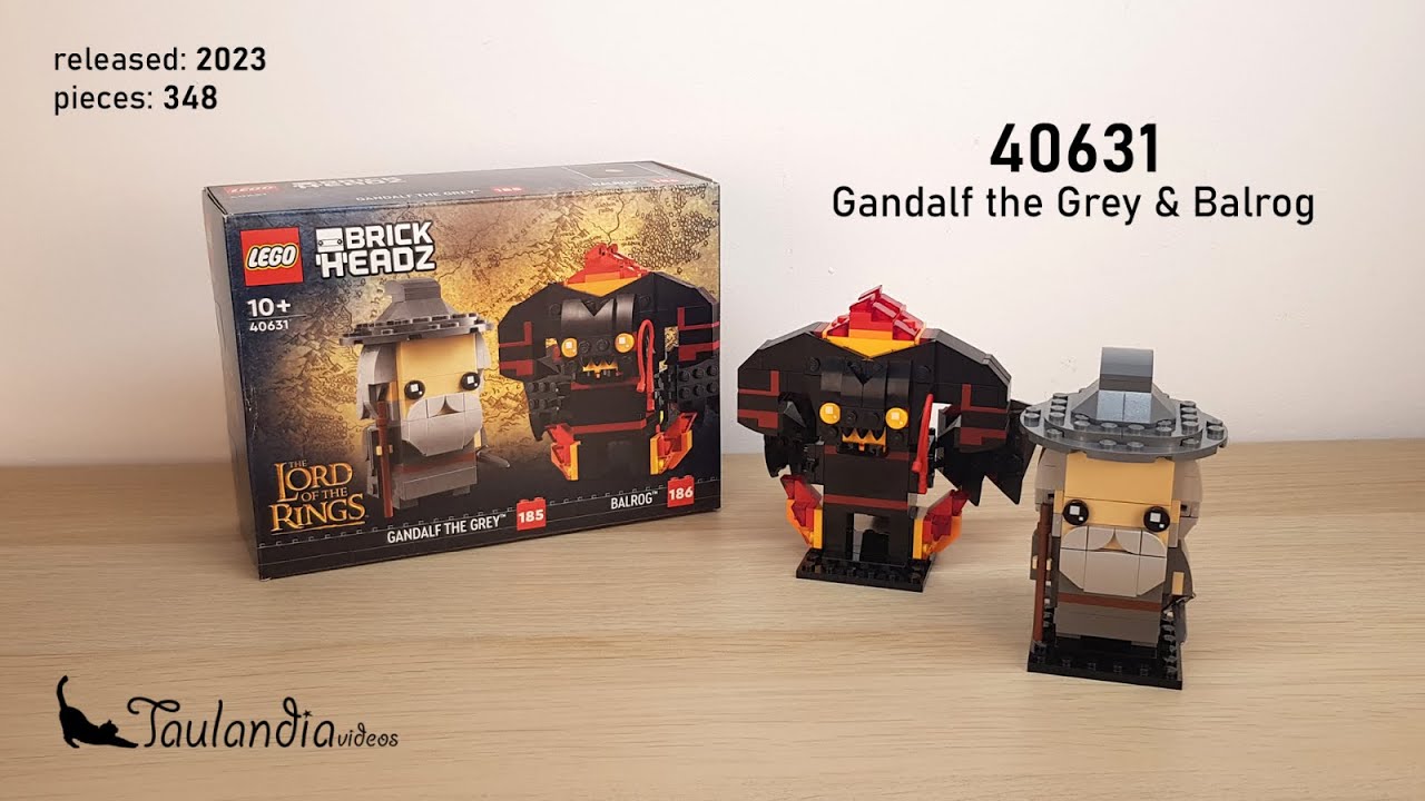 LEGO Lord of the Rings BrickHeadz 40631: Gandalf & Balrog (2023) - unboxing and speed building