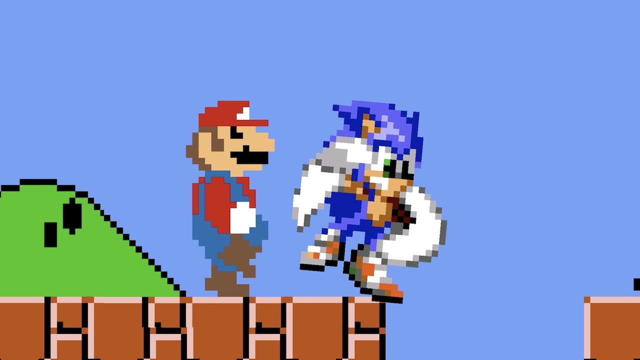 Super Mario vs Sonic The Hedgehog! 8-Bit Pixel Animation