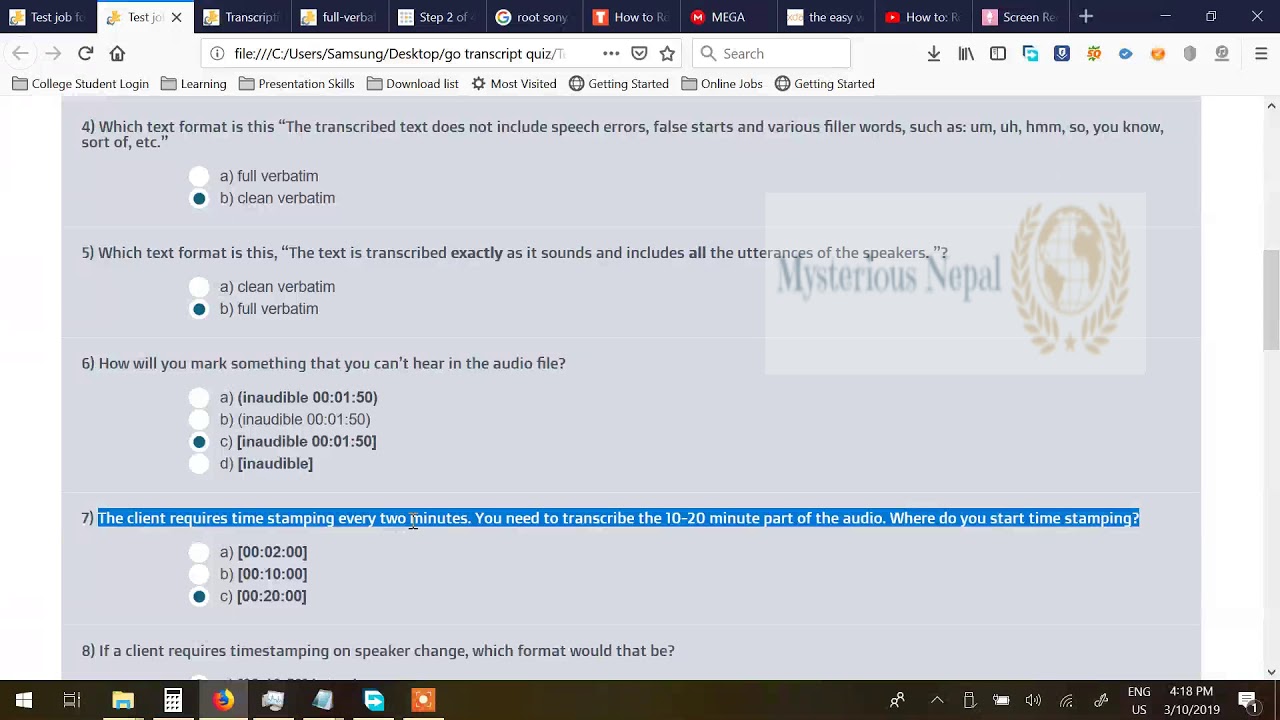 GoTranscript.com Quiz Test Answer (100% Correct Solution)