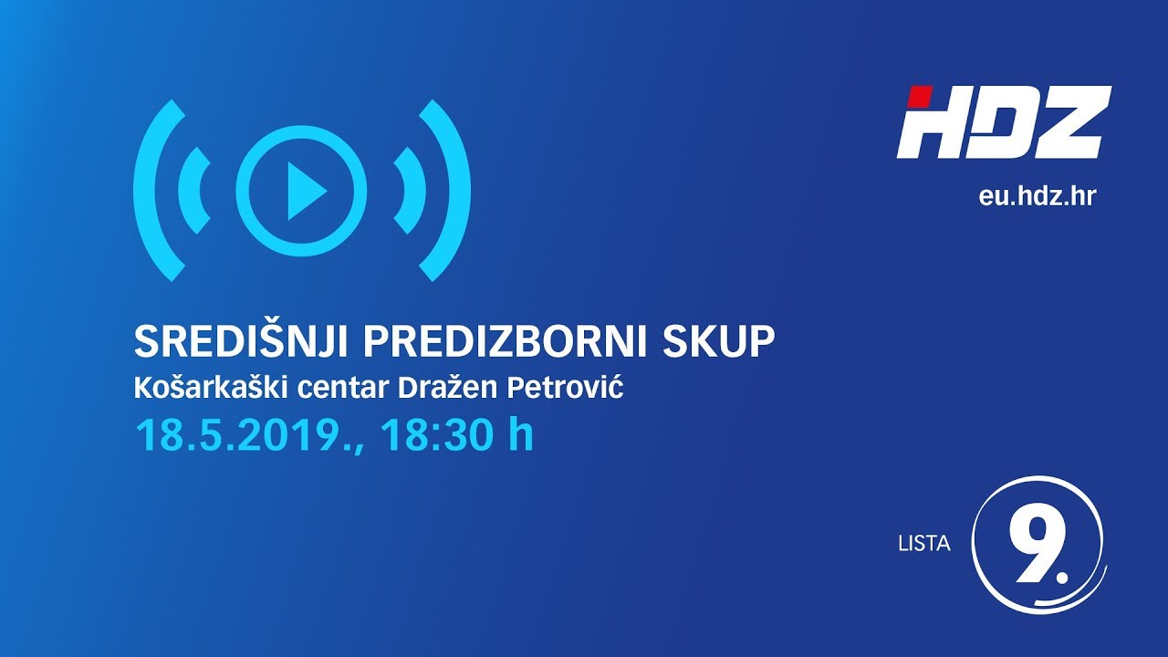 PRIJENOS UŽIVO: Središnji predizborni skup HDZ-a u KC Dražen Petrović
