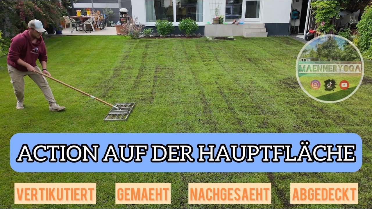 Schöner Rasen schnell und einfach! (Endlich die Hauptfläche fit gemacht)