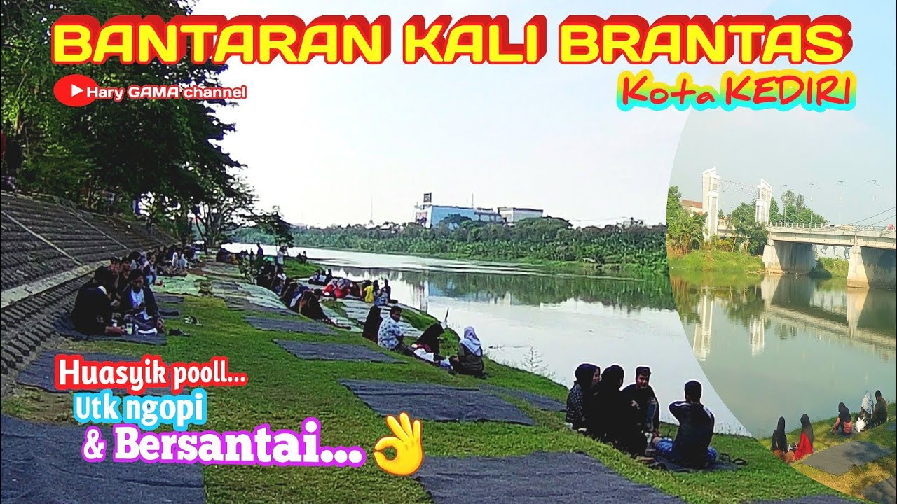 BANTARAN KALI BRANTAS kota KEDIRI Huasyik pooll... utk ngopi & bersantai...👌