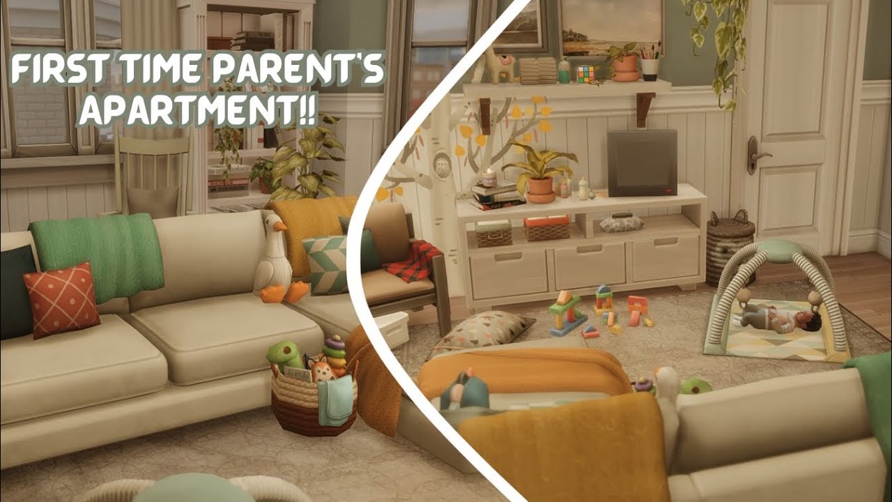 First Time Parent's Apartment (with CC links) | The Sims 4 Speed Build: Apartment Renovation