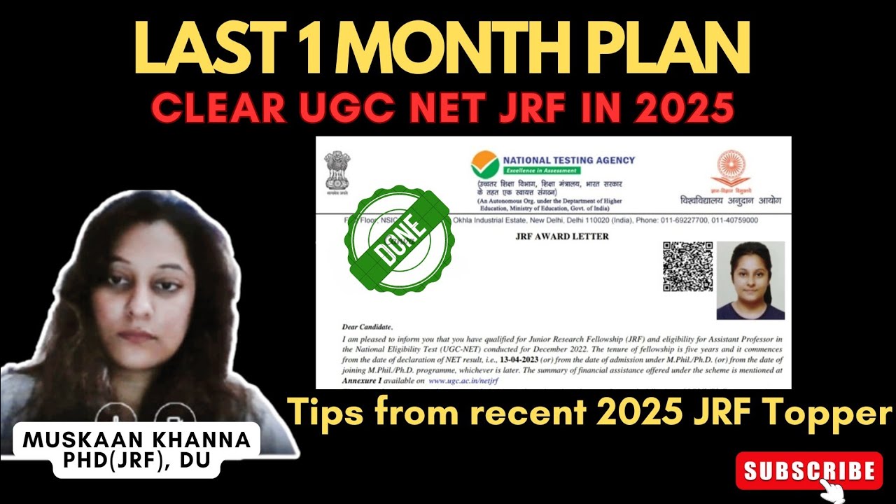 UGC NET 2025 Last 1 Month Strategy | JRF Scholar's Exact Plan |  No Mock Tests | Muskaan Khanna