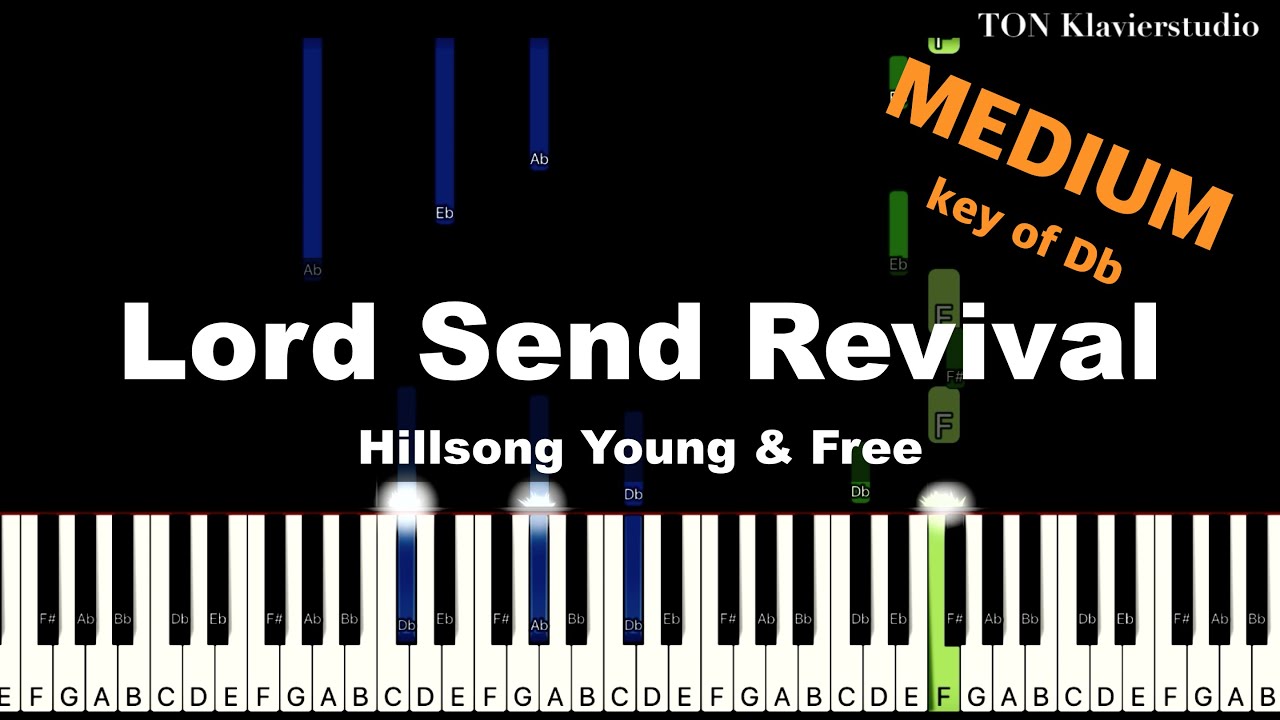 Hillsong Young & Free - Lord Send Revival (Key of Db) | MEDIUM Piano Cover Tutorial