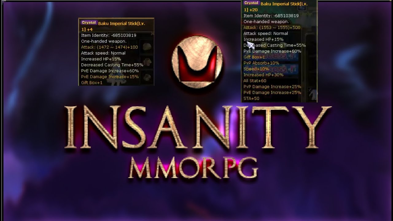 Upgrading Crystal Weapon +4 to +20, Jewel/Rune Setting & Crafting Wisdom - Insanity Flyff 2022
