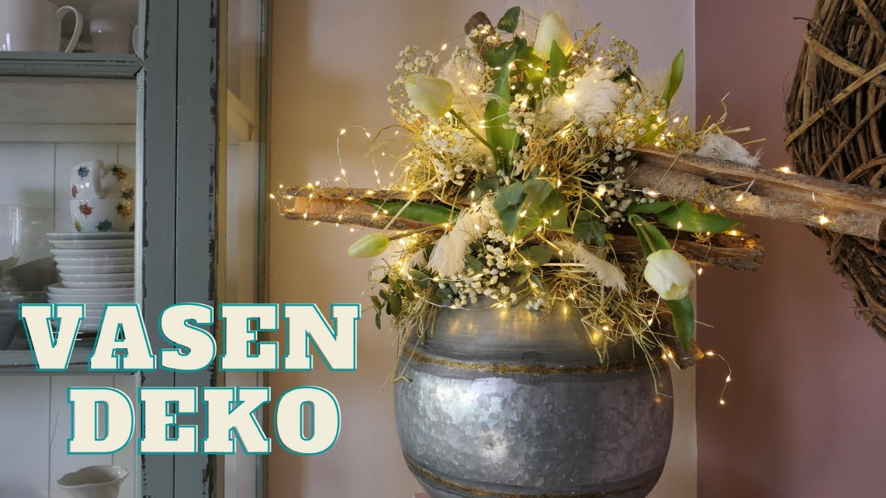Eine edle Deko Idee mit Rinde, Schleierkraut & Eukalyptus | DIY für Vasen & Pflanztöpfe