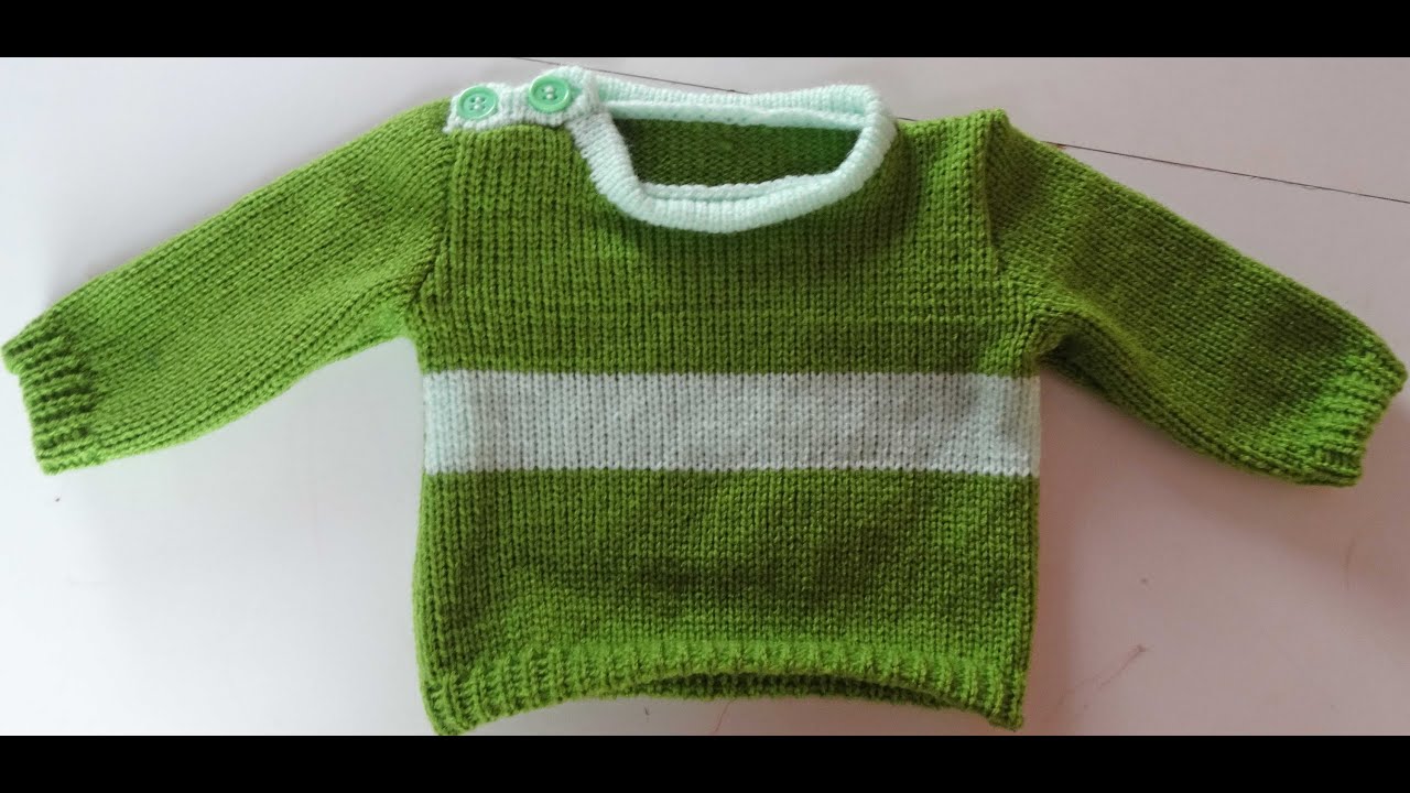 0- 3 MONTHS SWEATER WITH BUTTON HOLE SHOULDER OPENING LK150 KNITTING MACHINE