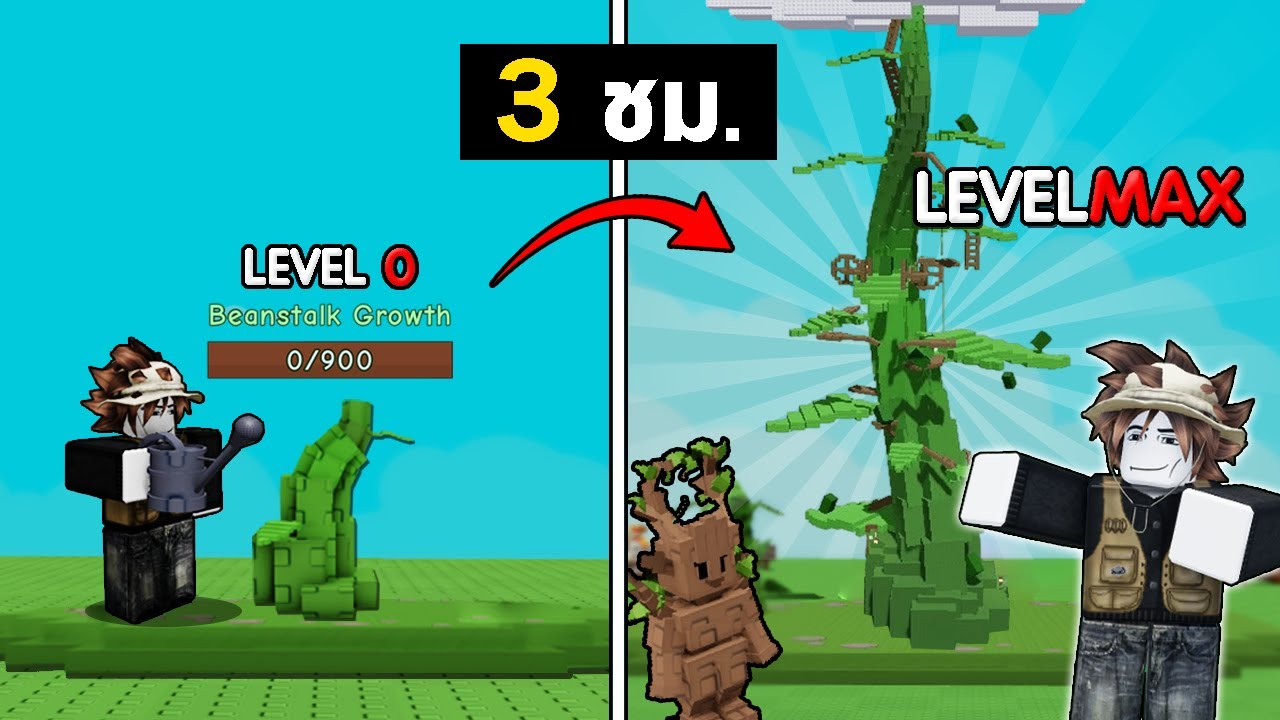 จากต้นถั่วน้อย สู่ ต้นถั่วยักษ์ขั้นสุดยอด ใน3ชม.! |  Grow a Garden Roblox
