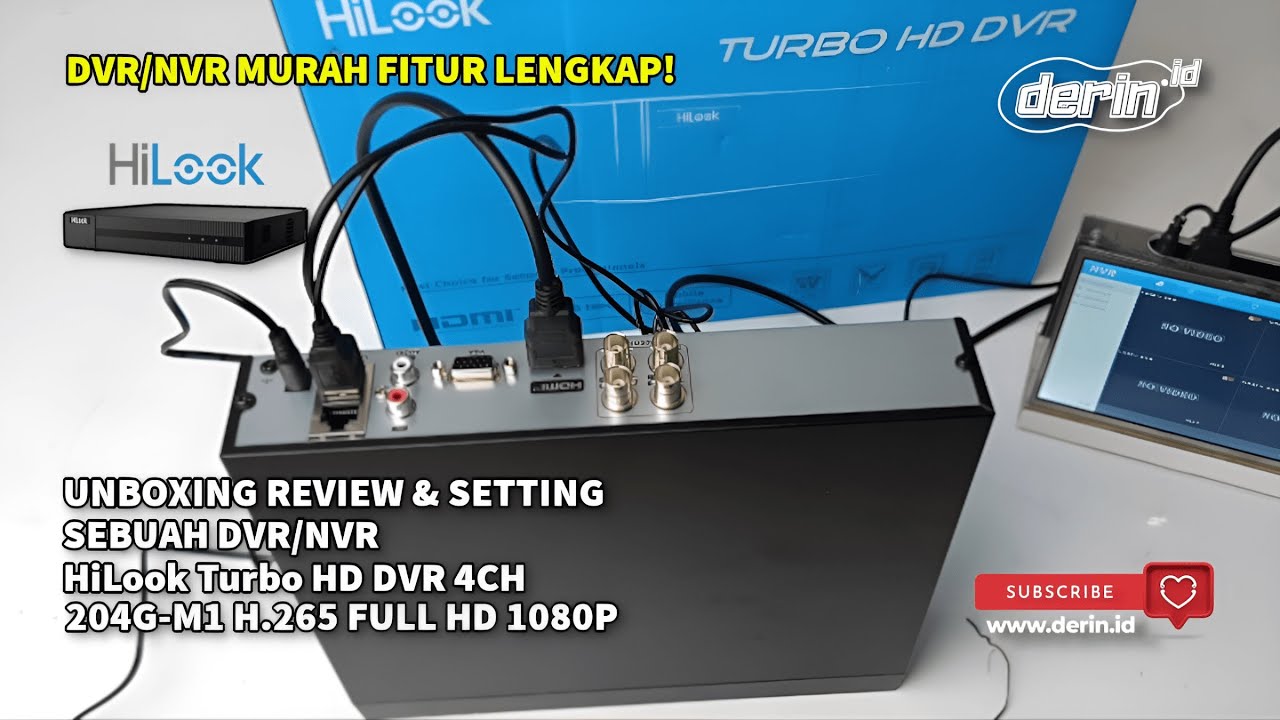 UNBOXING REVIEW & SETTING DVR | HiLook Turbo HD DVR 204G-M1 4ch H.265 FULL HD 1080P