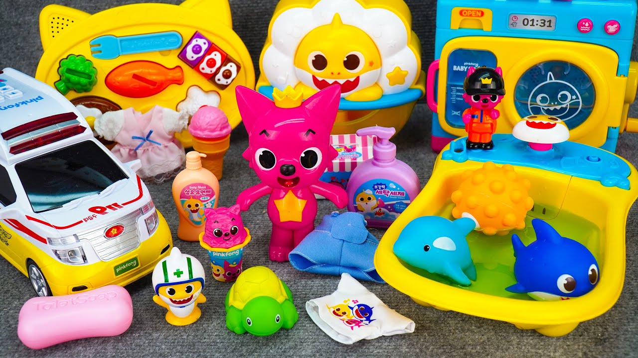 Satisfying Unboxing & Review Miniature Pinkfong Bathtub Playset | ASMR