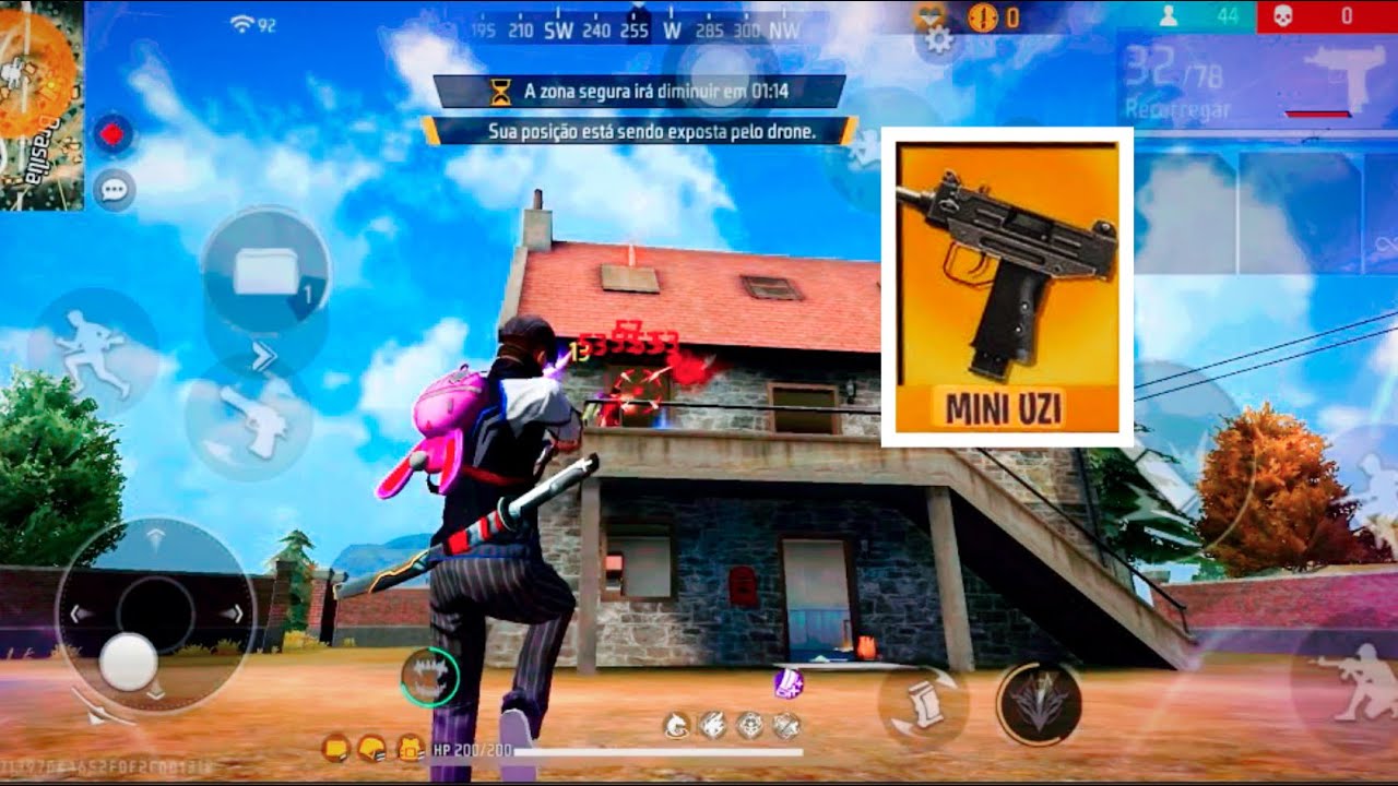 JOGUEI COM A NOVA MINI UZI E AMASSEI - FREE FIRE 
