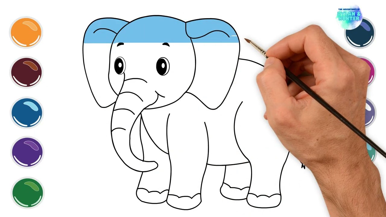 Draw and color an Elephant!