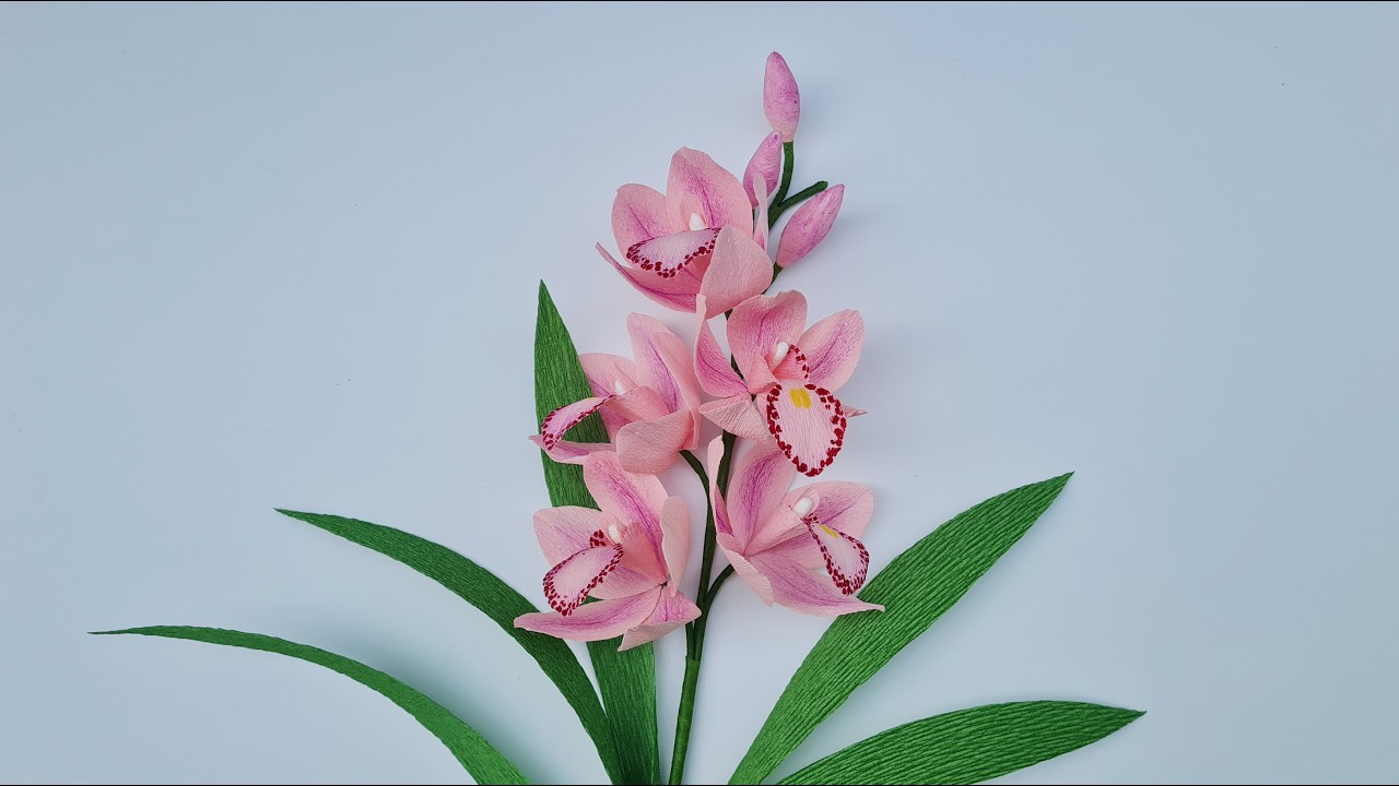 How to make Terrestrial Orchid from crepe paper / Paper Flower / Góc nhỏ Handmade
