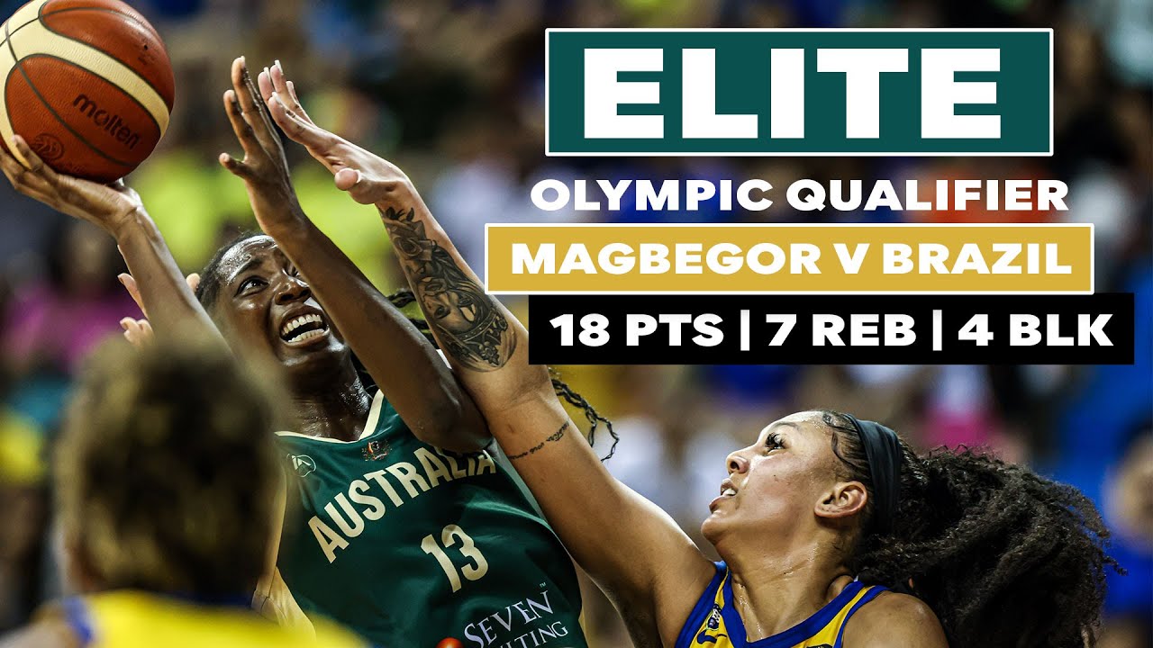 Ezi Magbegor goes OFF v Brazil | 18 PTS, 7 REB, 4 BLK | Olympic Qualifier