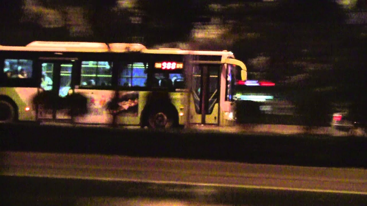 Suburban bus Driving down the 3rd Ring Road in Beijing