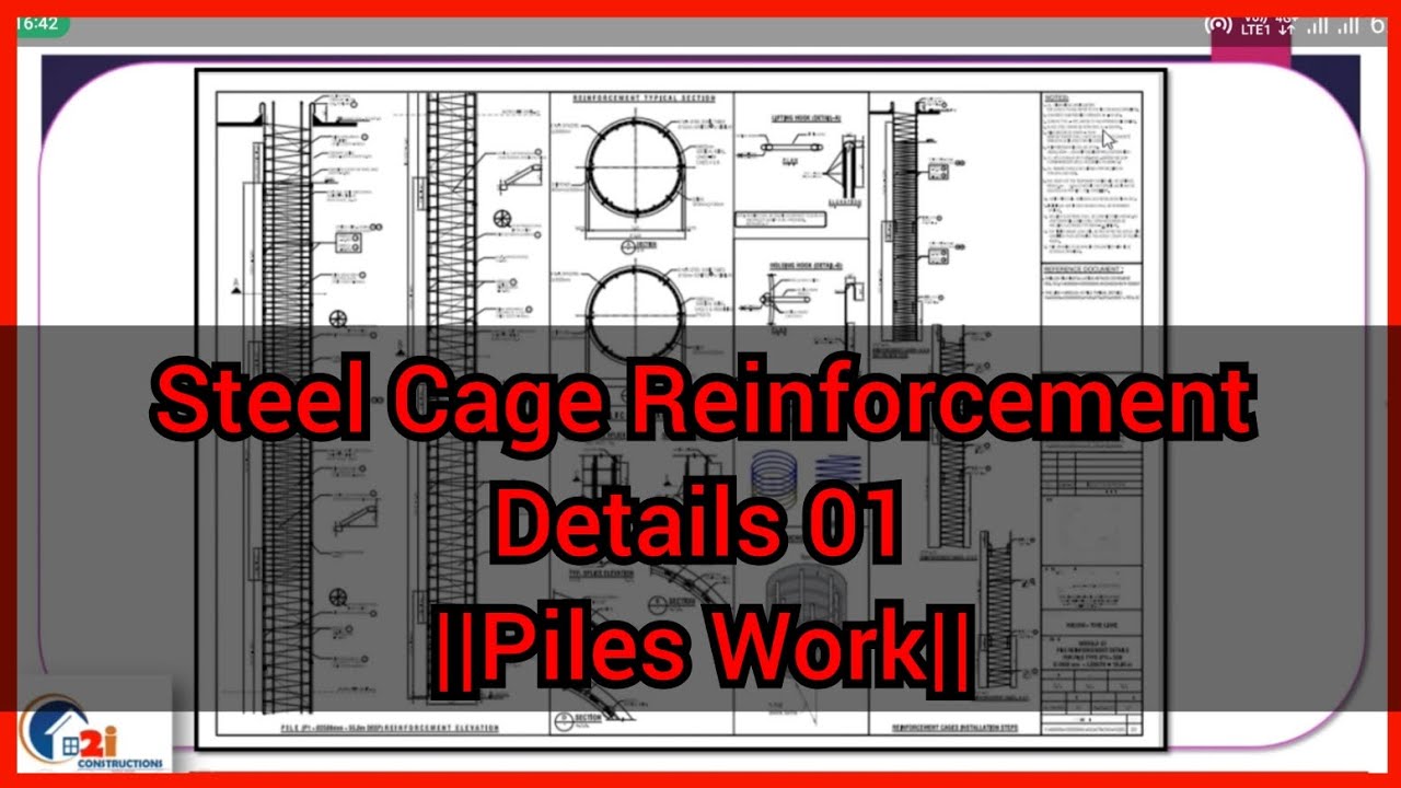 Pile Cage Reinforcement Details 01 ||Piles drawing details||