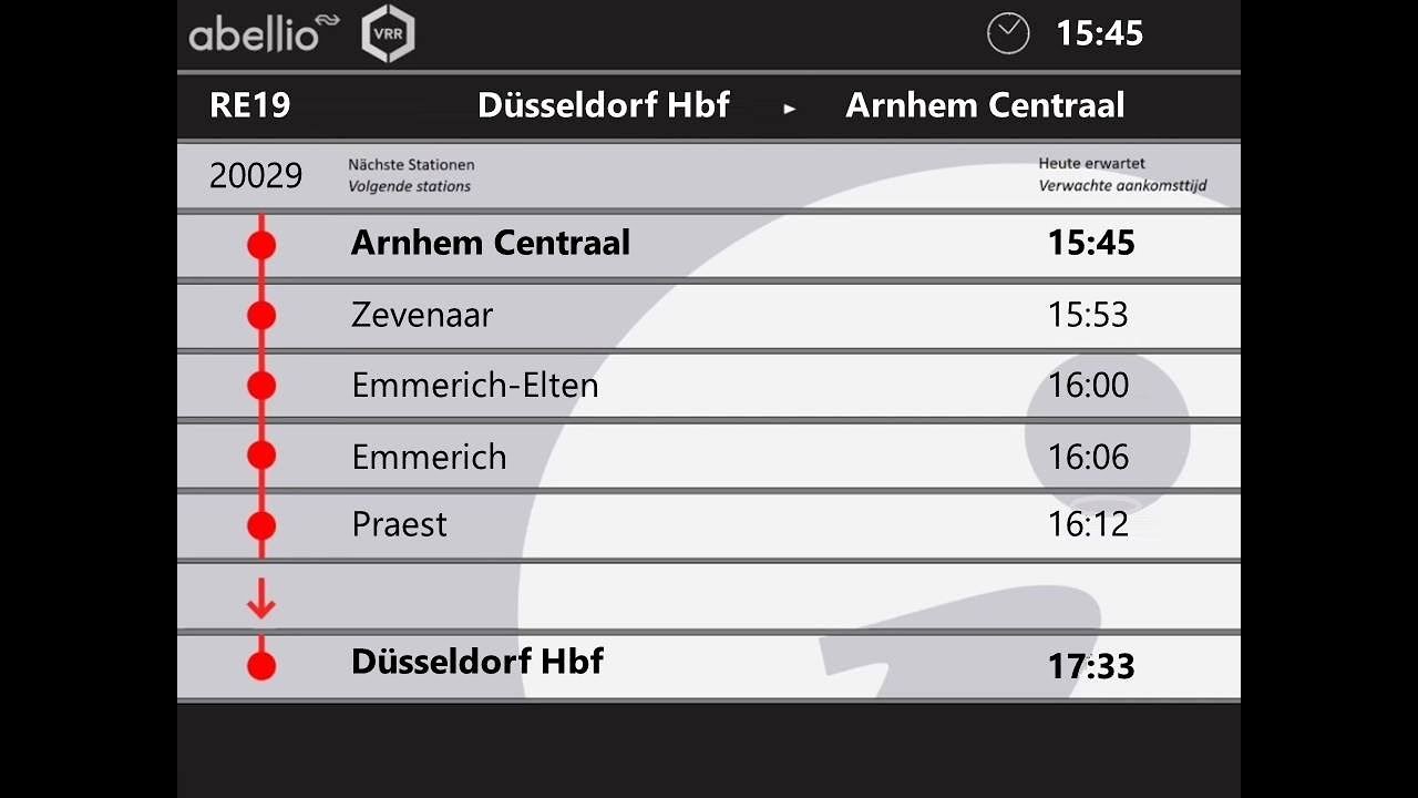 [ABR] Ansagen RE19 Arnhem - Düsseldorf