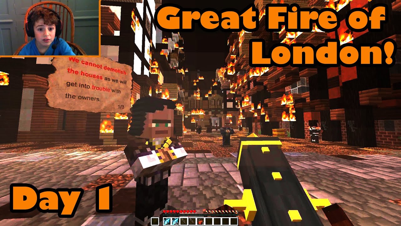 Minecraft Let's Play: Fire of London Adventure Map - Day 1