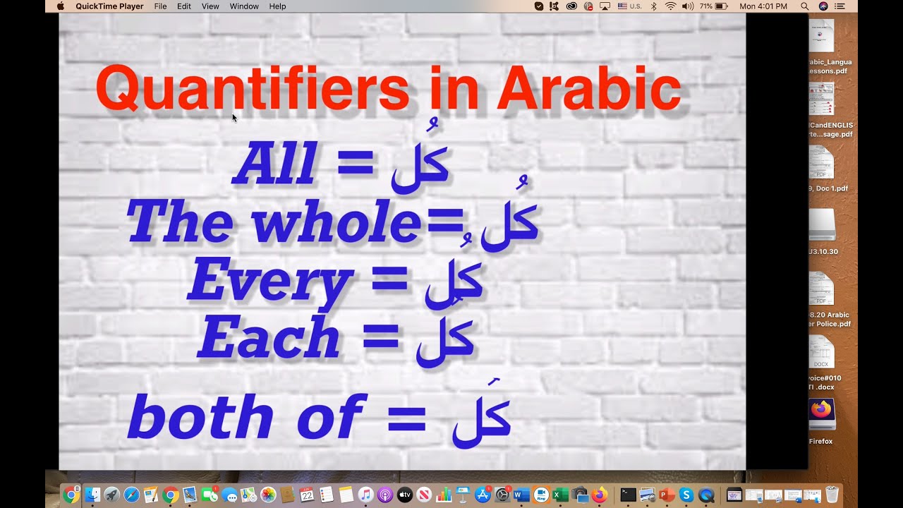 Quantifiers in  Arabic Grammar Part 1 : Every, Each, All , The Whole, Both of