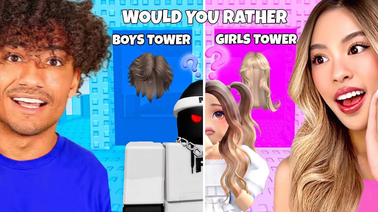 ROBLOX WOULD YOU RATHER: BOYS VS GIRLS TOWER (OBBY)