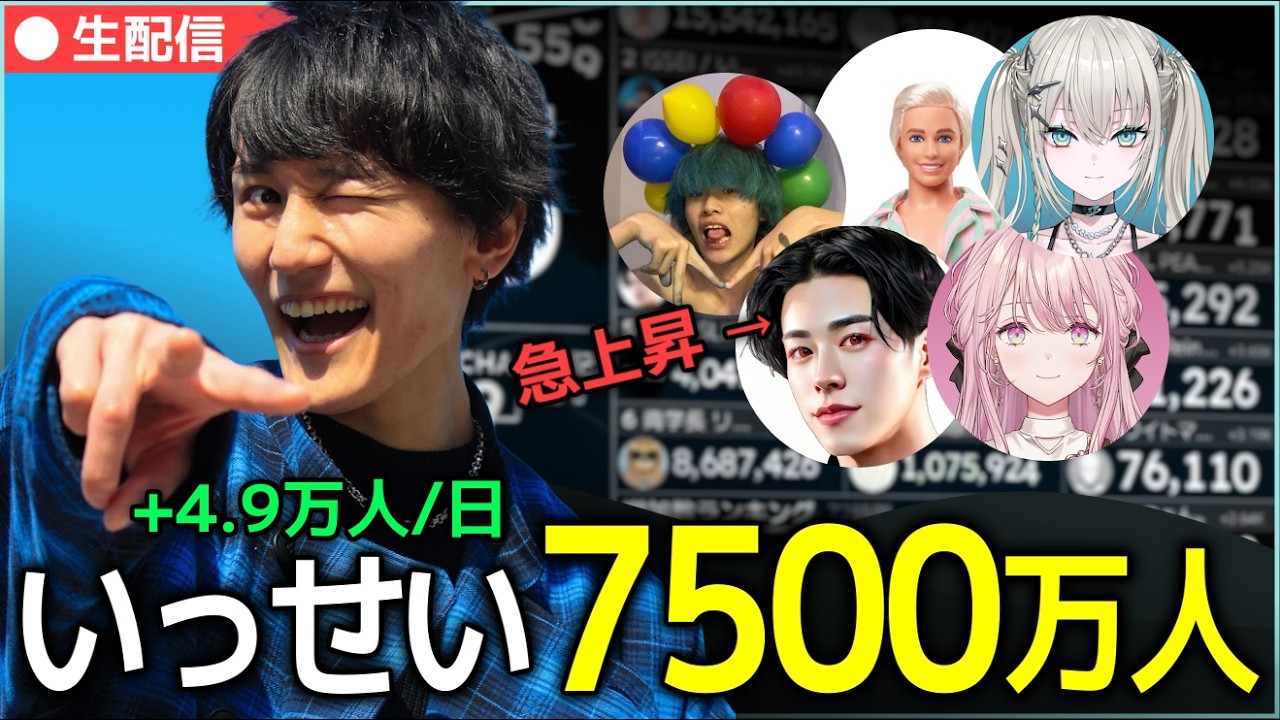 🔴 いっせい、一世風靡 ── 目指すは1億人｜🚀 急上昇中の YouTuber (AKIRA♂, iShowSpeed, Majimero等)｜✨ 急上昇の音楽 (IRIS OUT, lulu.等)