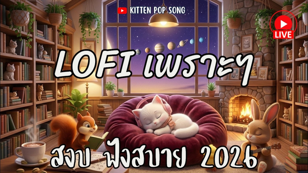 Live 🔴 เจ้าเหมียวชวนฟัง | เพลง Lofi สำหรับวันพักผ่อน เปิดฟังทำงาน เปิดร้านกาแฟ ไม่มีโฆษณา 2026