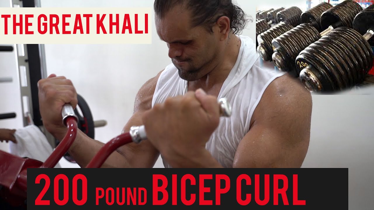 CWE | THE GREAT KHALI 200 POUND BICEPS CURL EXERCISE !! WITH ENGLISH SUBTITLES.