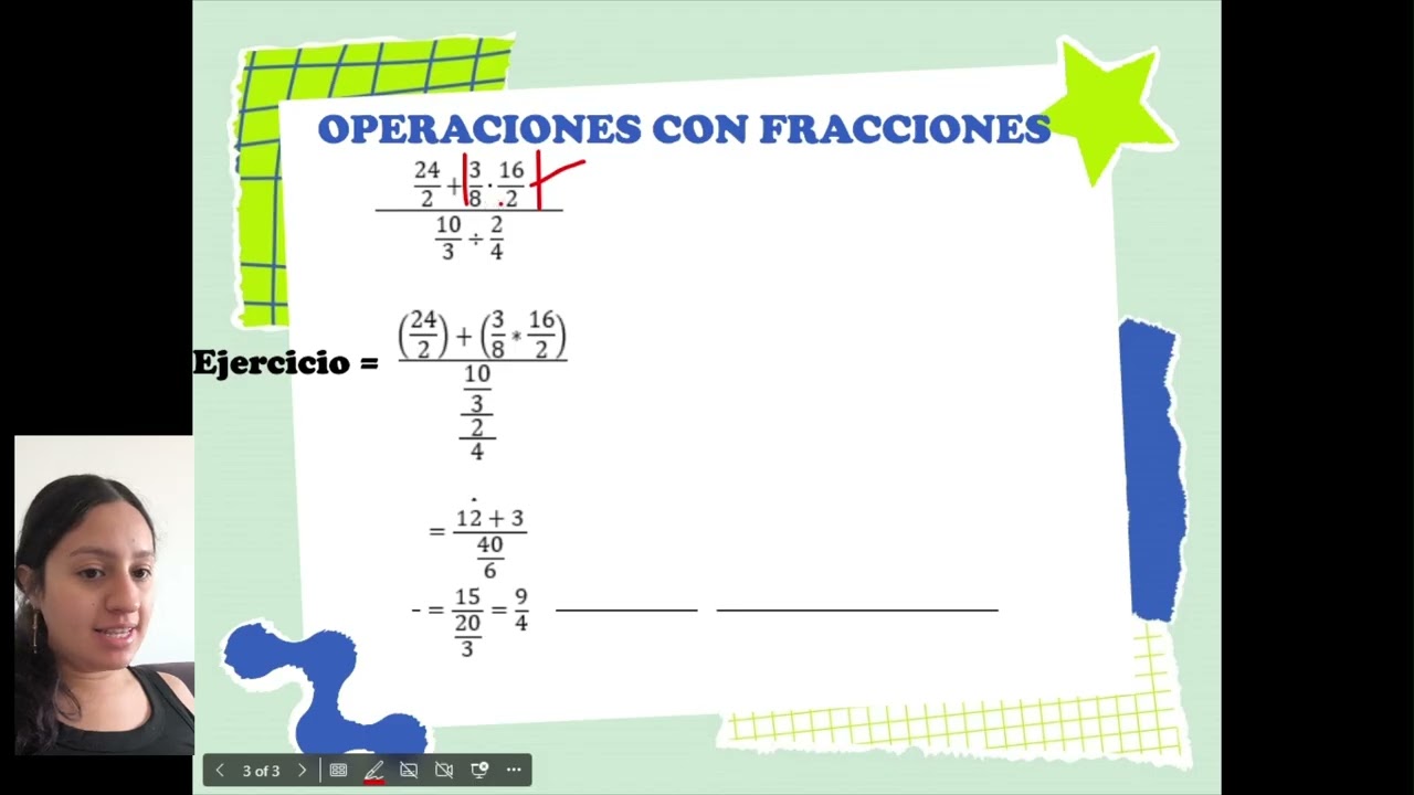 Operaciones con fracciones Ejercicio 1