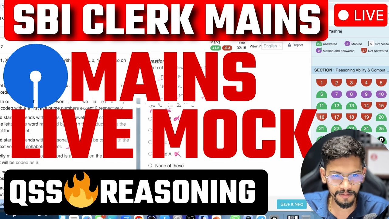 🔥SBI Clerk Mains Mock (Reasoning) | Real Exam Approaches by Yashraj Sir | Veteran