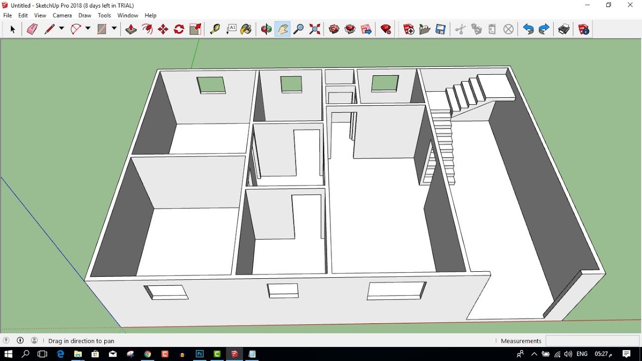 تصميم منزل 120م SketchUp 3d