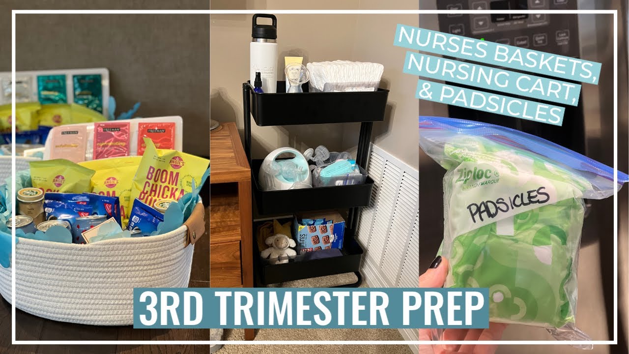 LAST MINUTE BABY PREP // Bedside Nursing Cart, Nurses Baskets, & Padsicles