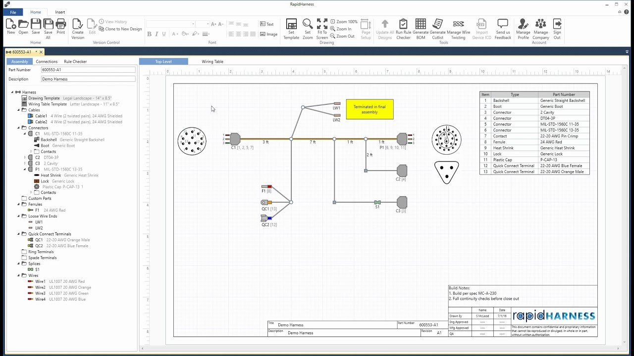 RapidHarness Tutorial: Designing Harnesses