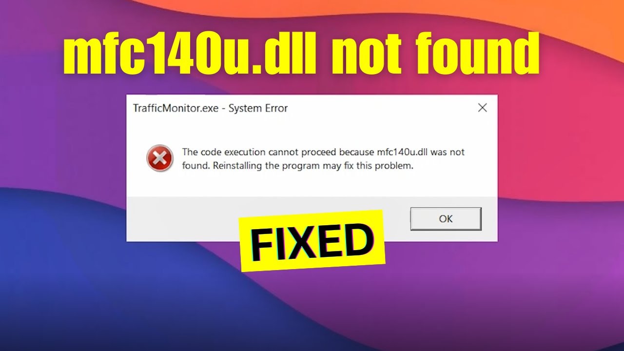 mfc140u.dll not found Fix | How to fix mfc140u.dll not found | Windows 10/11 (100% Working)