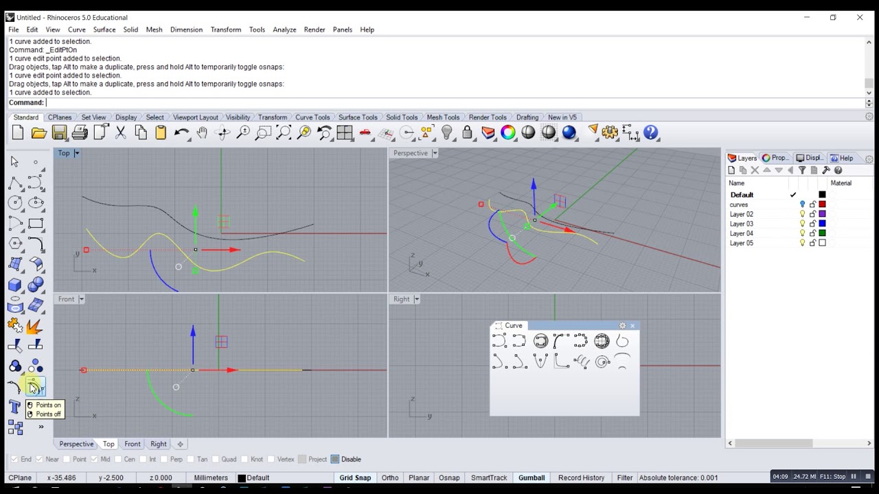 Rhino Basics 06 - Curves
