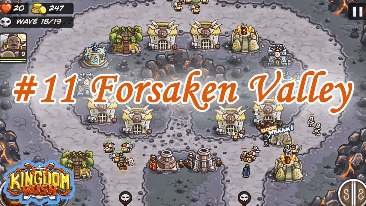 Kingdom Rush Level 11 - Forsaken Valley [Hard Difficulty - 3 stars]