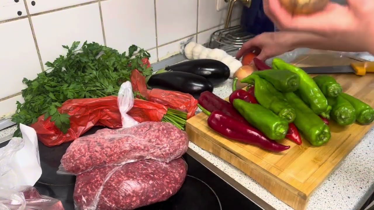 فلفل 🌶️محشيه بطريقة تركية بلحم مثروم / صدف صدقتيني مرت من بابي  شمت ريحة جاي ع محم العراقيه 🇮🇶💖