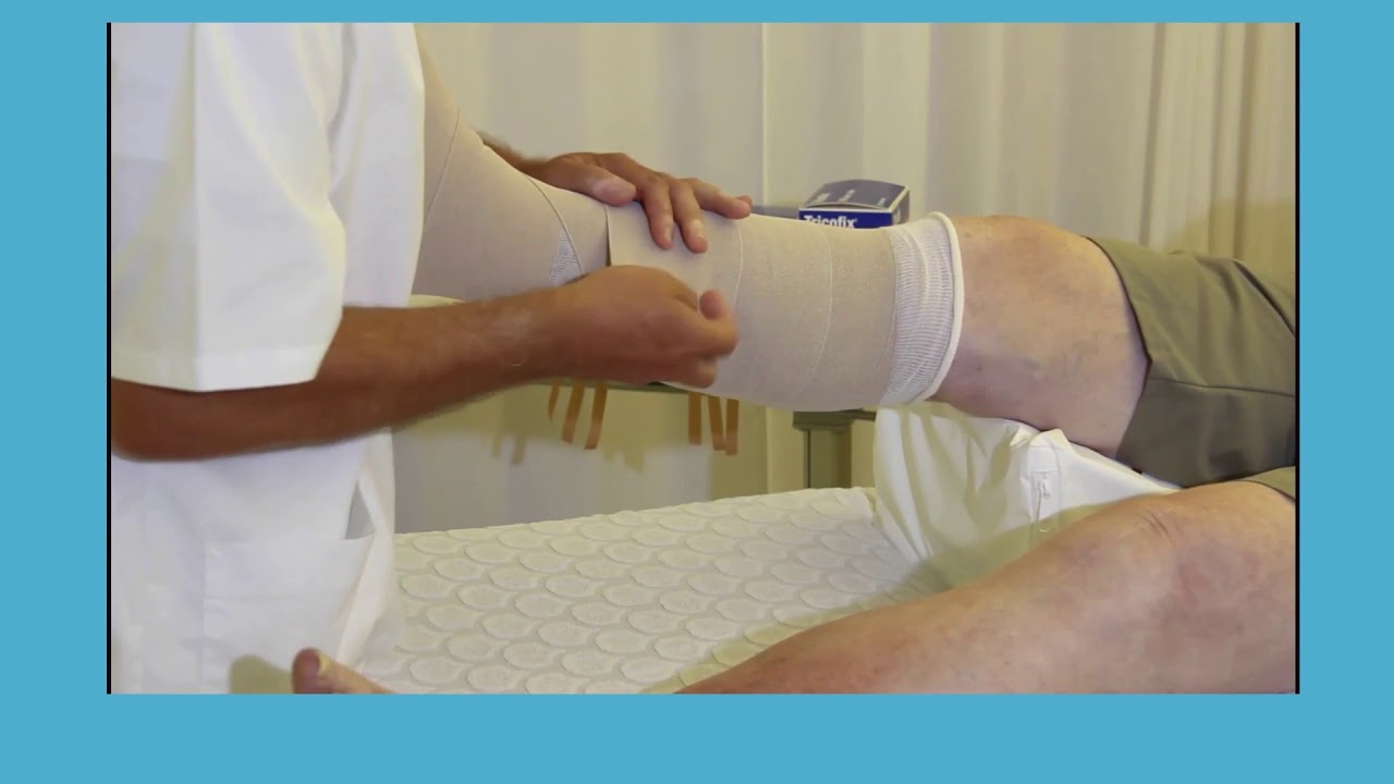 Compressietherapie volgens de püttermethode met korte rekzwachtels