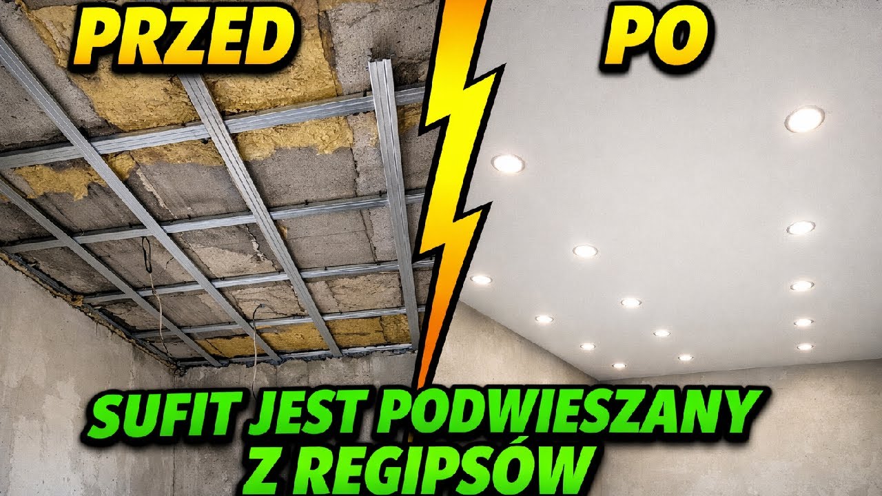Zobacz jak powstaje podwieszany sufit od zera z płyt GK