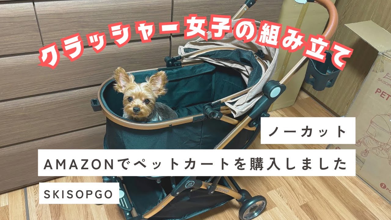【SKISOPGO】Amazonで人気のペットカートをクラッシャー女子が組み立ててみた【ノーカット】