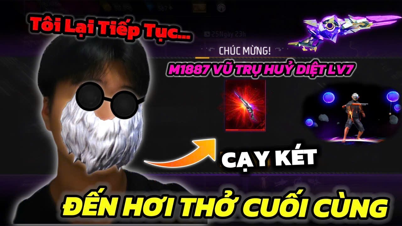 Free Fire | Tôi lại CẠY KÉT khô máu săn M1887 VŨ TRỤ HUỶ DIỆT để phong bạt với GÁI...