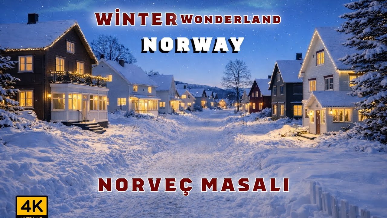 Norveç'te Dünyanın En Huzurlu Sokakları Kuzey Kutbu Evleri ve Kar Yürüyüşü — Winter Fairytale