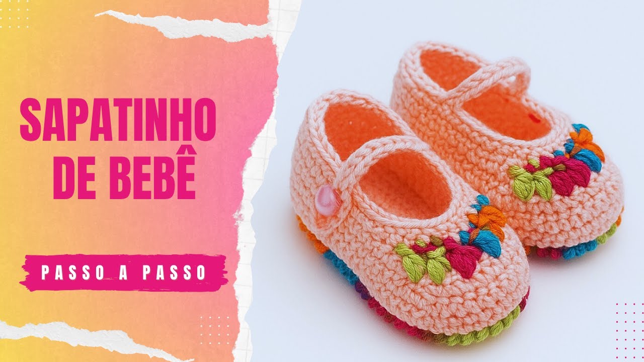 Sapatinho de Bebê em Crochê para Menina 👶 | Passo a Passo Fácil e Delicado (1 a 3 meses)