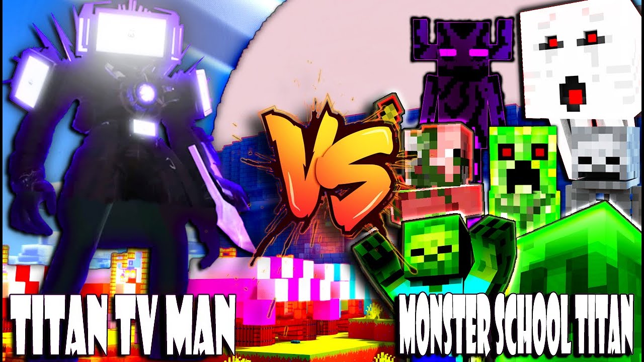 Titan TV Man VS Monster School Titan | Epic Minecraft Mob Battle 2024