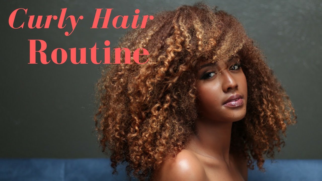 My Curly Hair Routine( Straight to curly)| Colored Curly