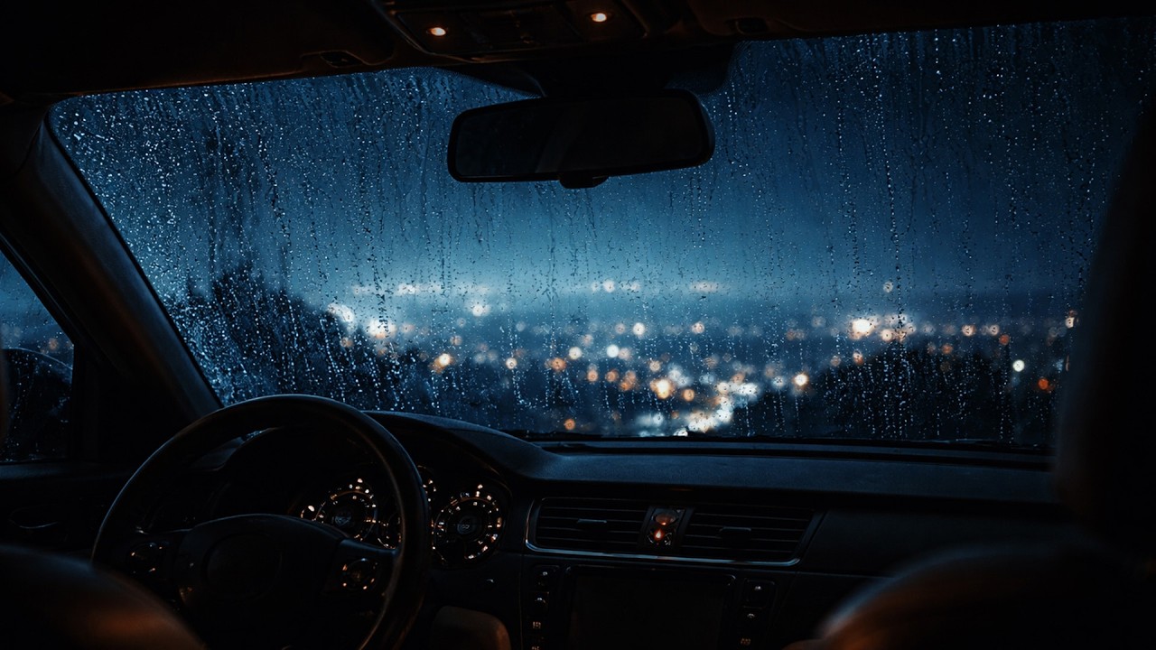 Soothing Rain on Car Window | Quiet Night Ambience (No Music)