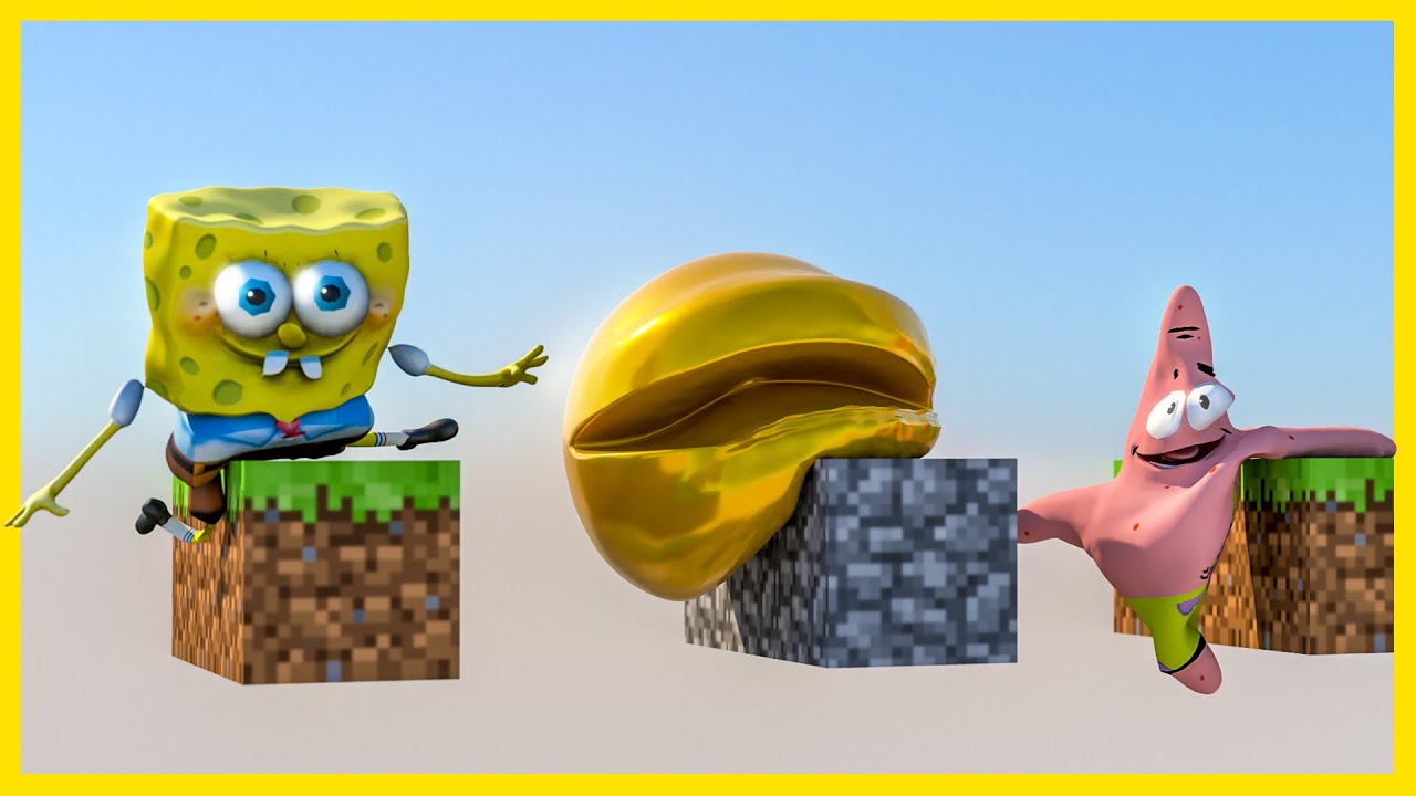 ➤ SpongeBob and Patrick vs Pacman - [Softbody Race]