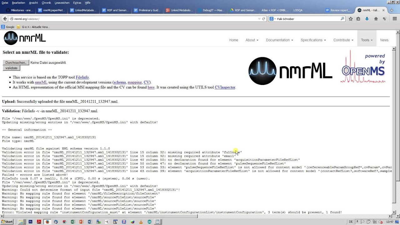 nmrML Validator Tutorial