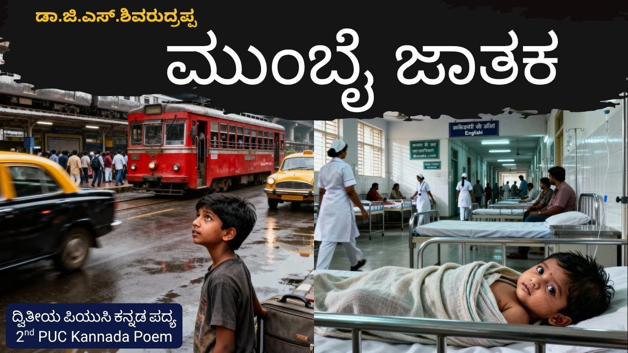 ಮುಂಬೈ ಜಾತಕ ಪದ್ಯ | Mumbai Jathaka Poem| GSS | 2nd PUC Kannada Poems | ಜಿ.ಎಸ್‌.ಶಿವರುದ್ರಪ್ಪ
