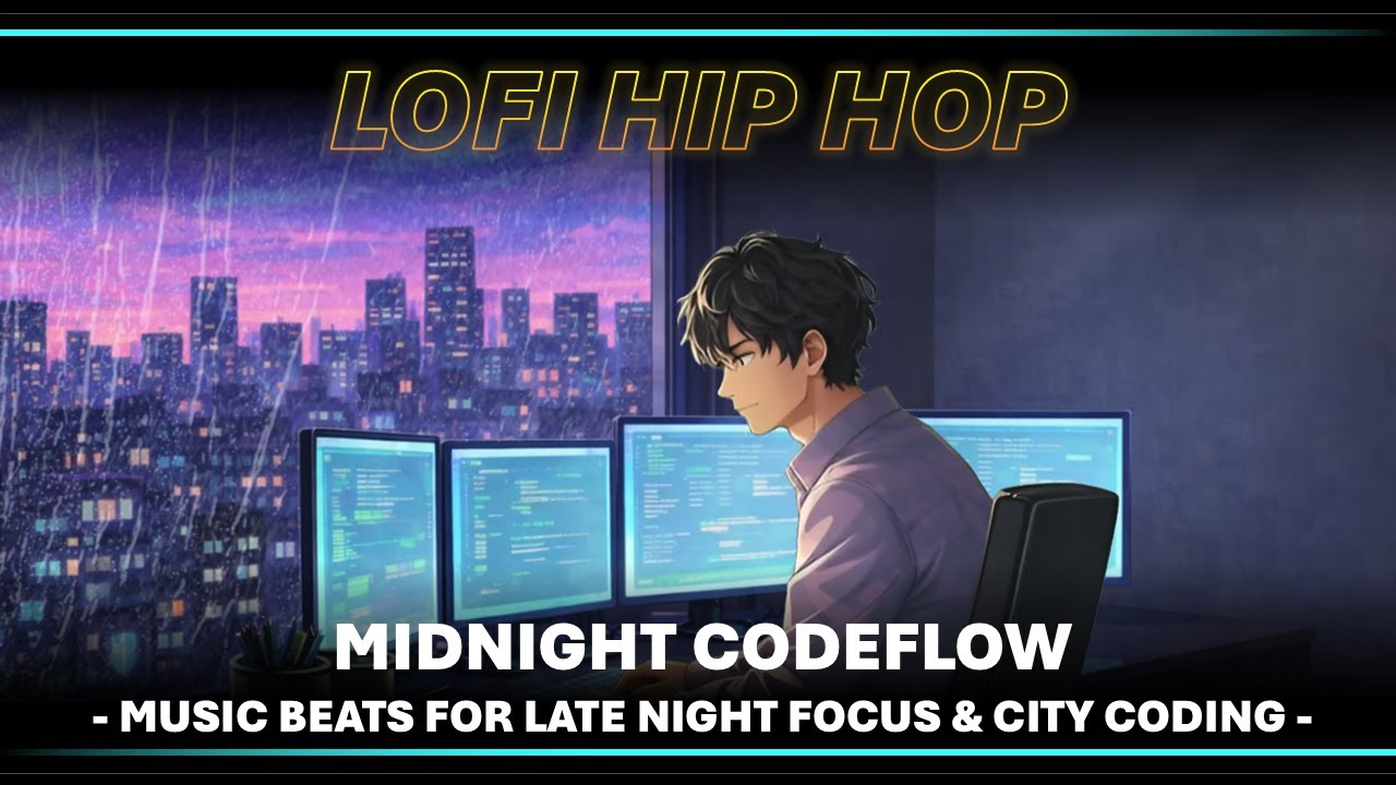 🧠 LoFi Hip Hop 🎧 Midnight Codeflow - Music Beats for Late Night Focus & City Coding
